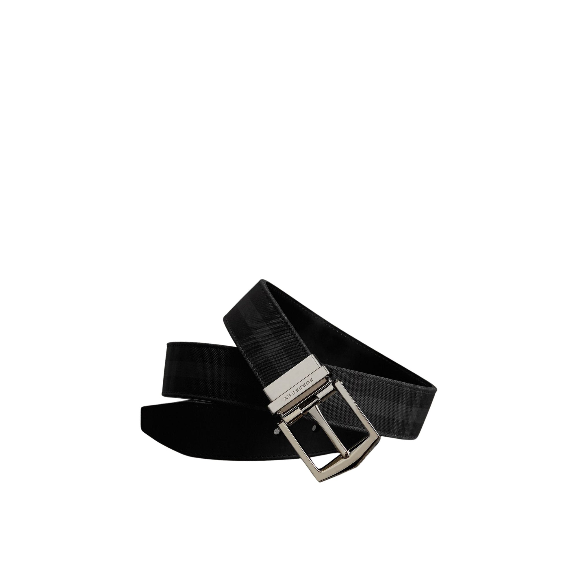 Ceinture réversible à motif Horseferry check - Charcoal & Black