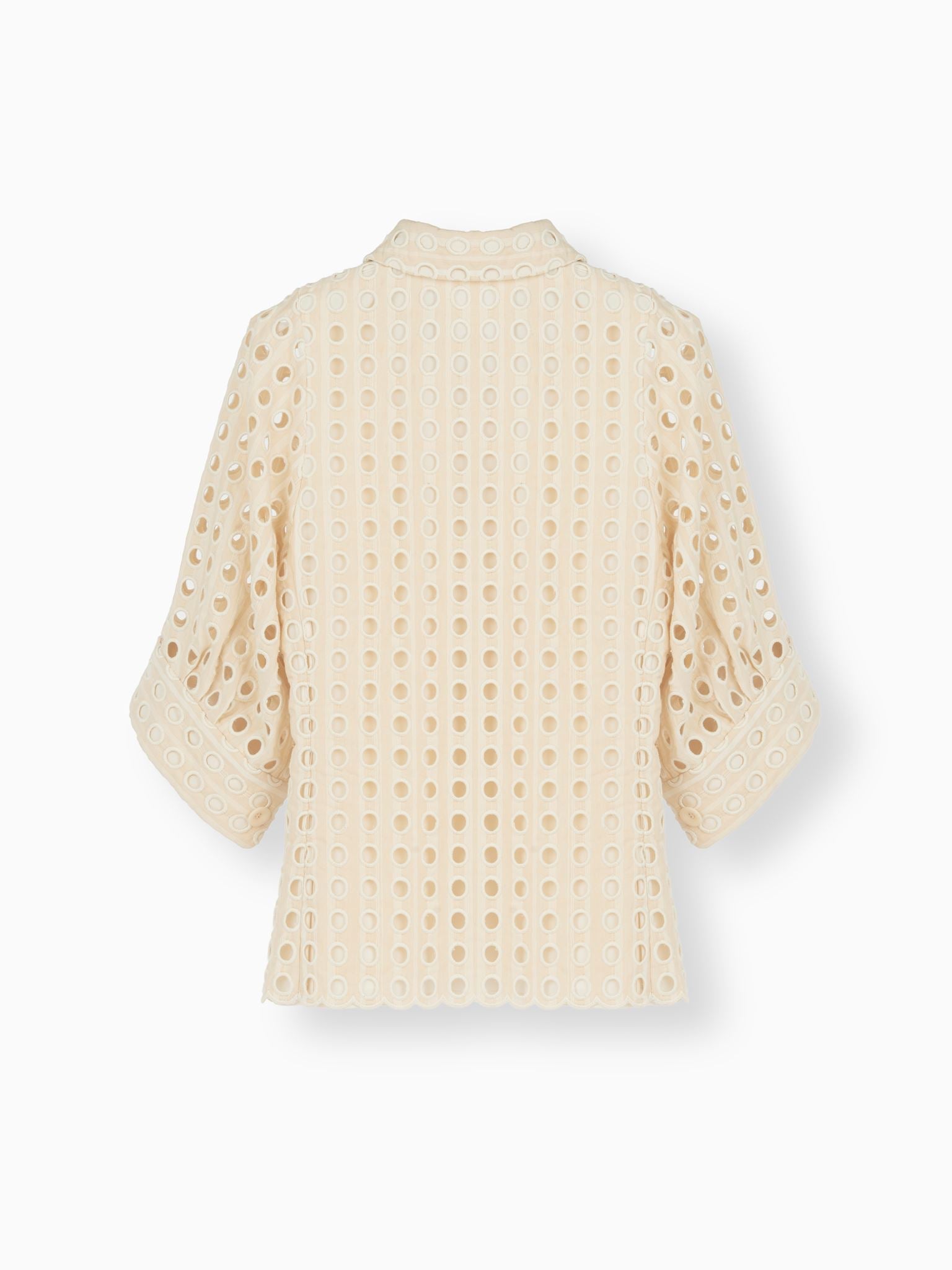 Blouse brodée en soie - Rose Ombre