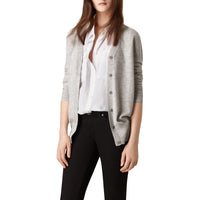 Cardigan à col V en cachemire - Light Grey Melange