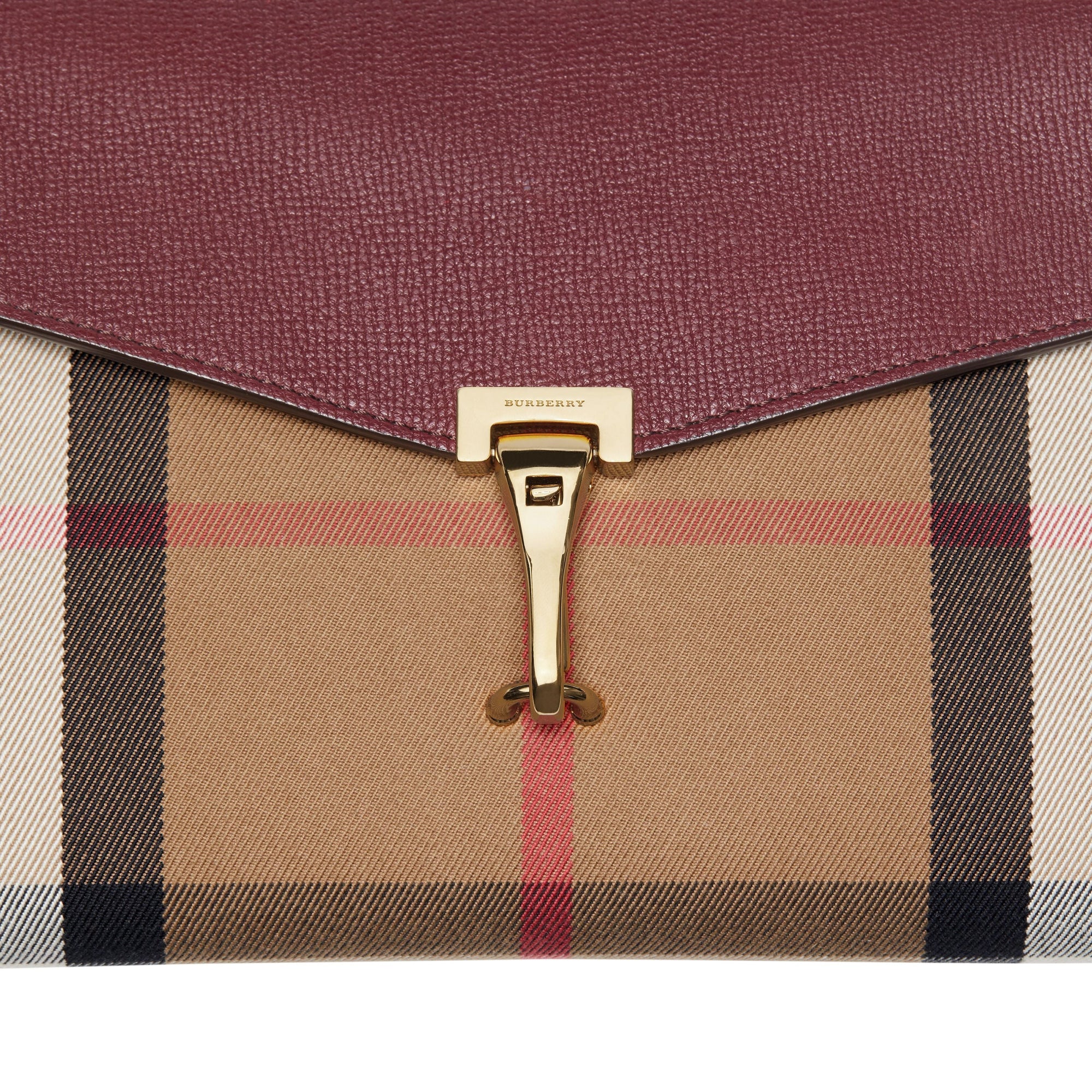 Petit sac à bandoulière à motif House check - Mahogany Red
