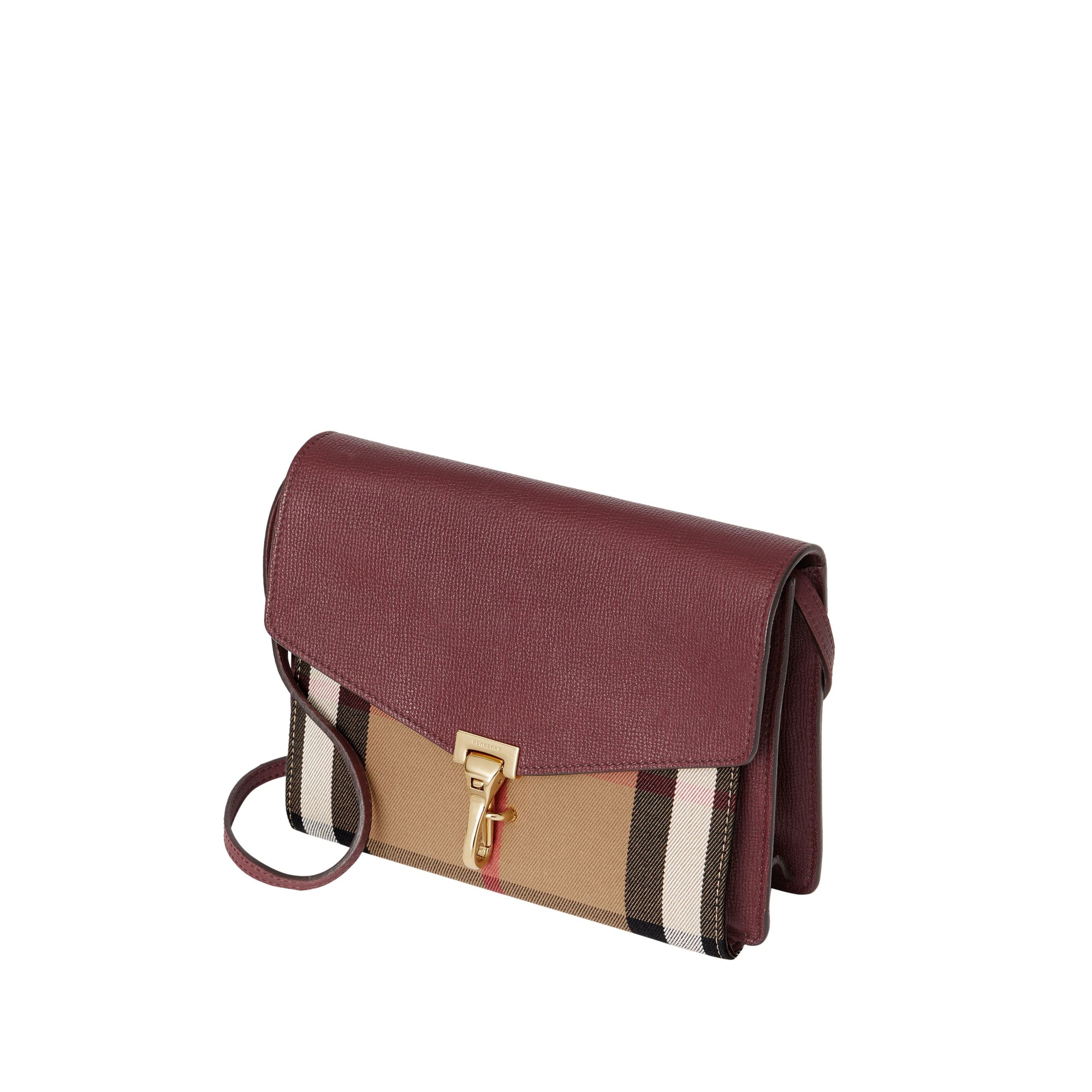 Petit sac à bandoulière à motif House check - Mahogany Red