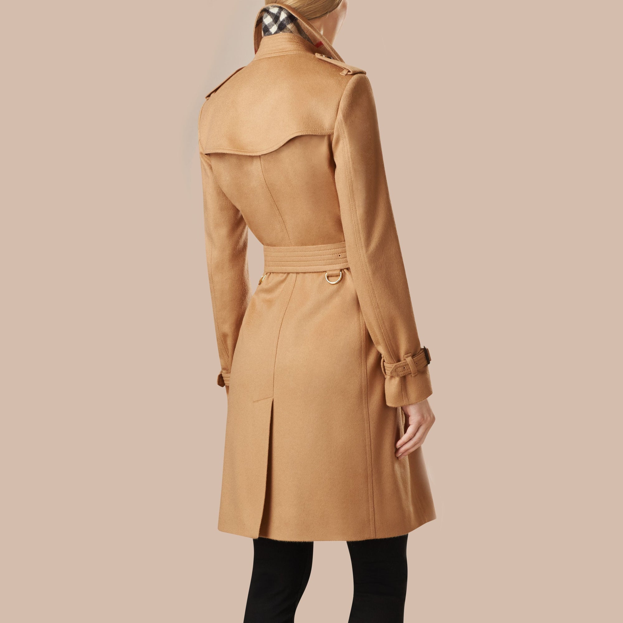 Trench-coat en cachemire à coupe Kensington - Camel