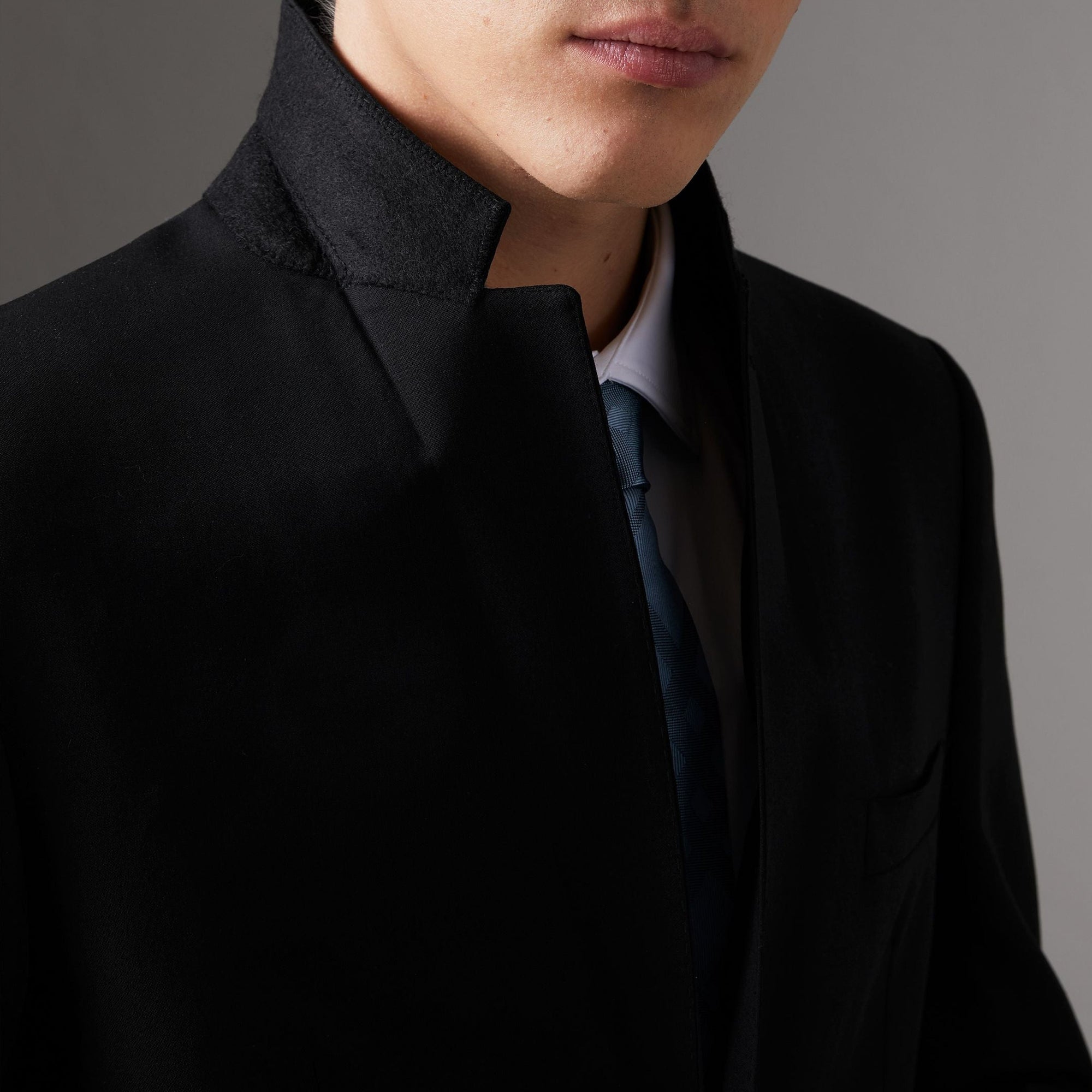 Costume de coupe étroite en laine - Black