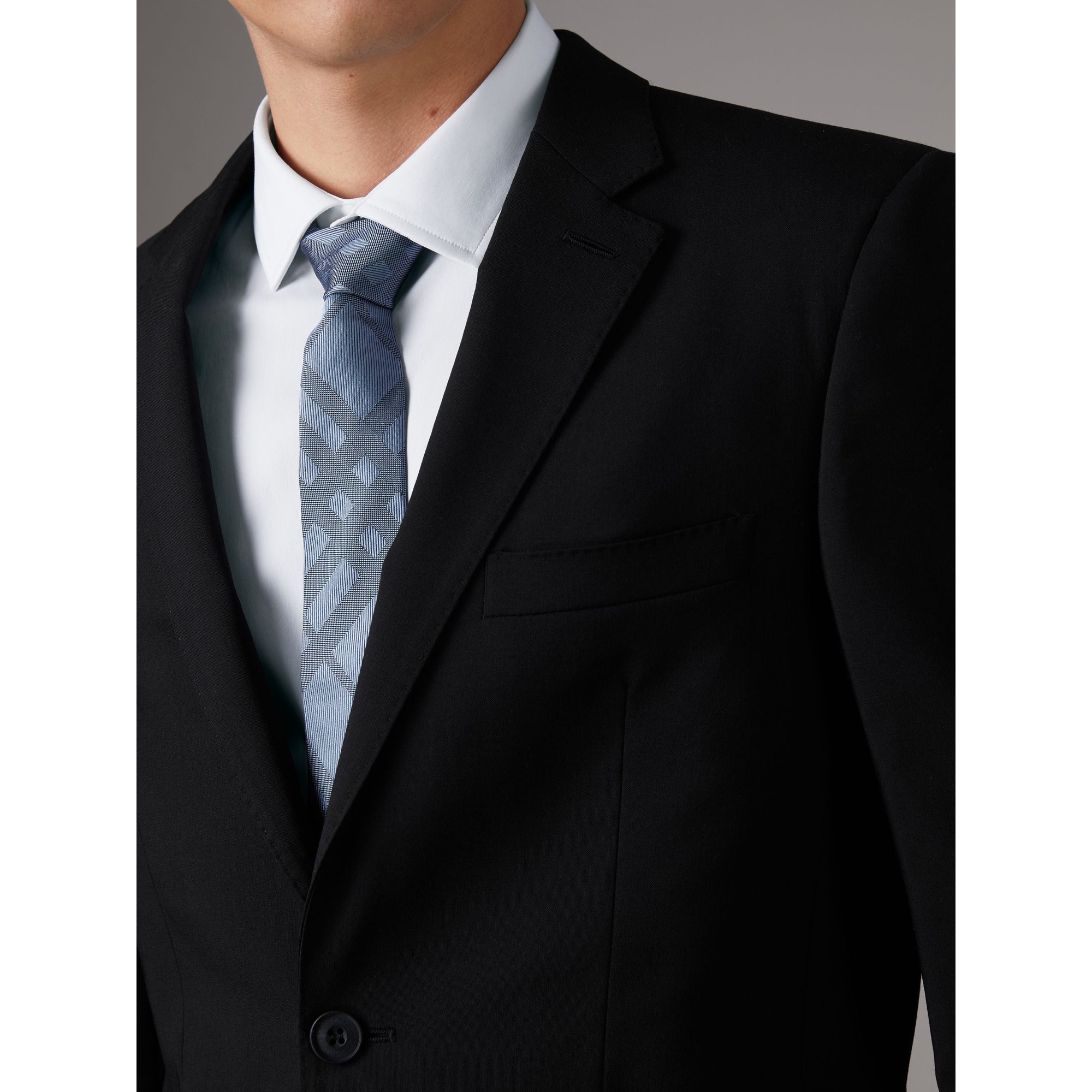 Costume de coupe étroite en laine - Black