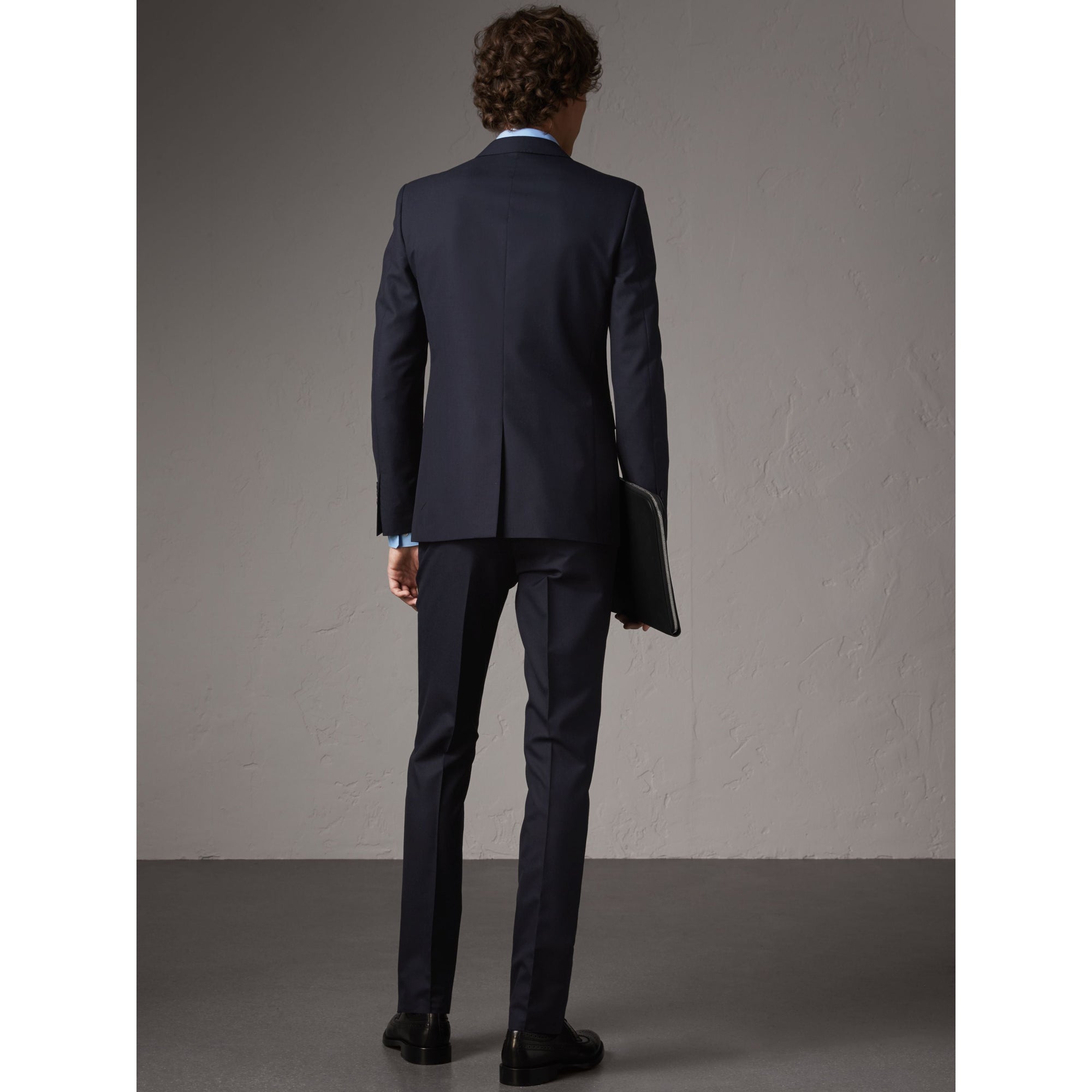 Costume de coupe étroite en laine - Navy