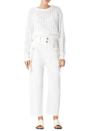 Pantalon carotte en denim - White Powder