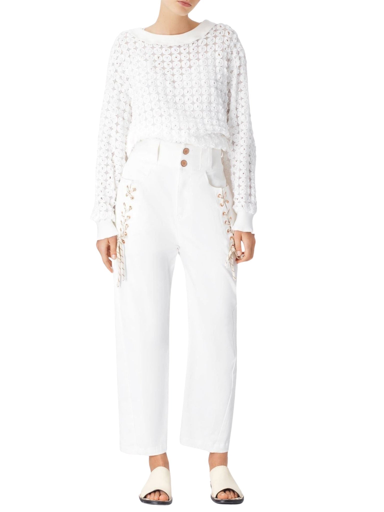 Pantalon carotte en denim - White Powder