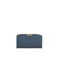 Portefeuille zippé en cuir lisse - Dark Slate Blue