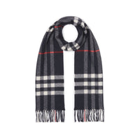 Écharpe en cachemire à motif check classique - Navy