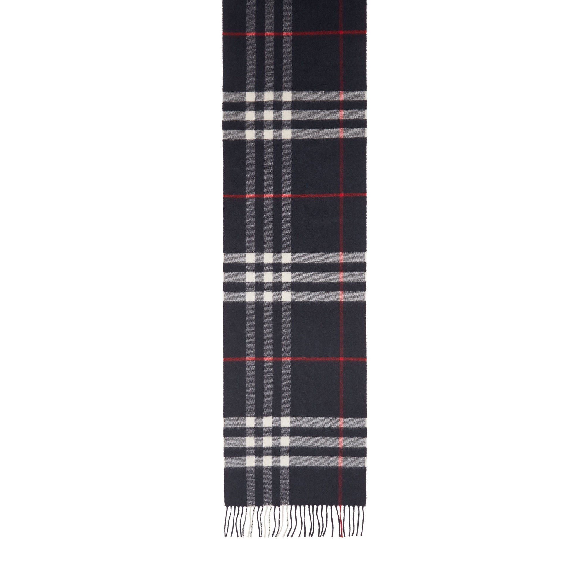 Écharpe en cachemire à motif check classique - Navy