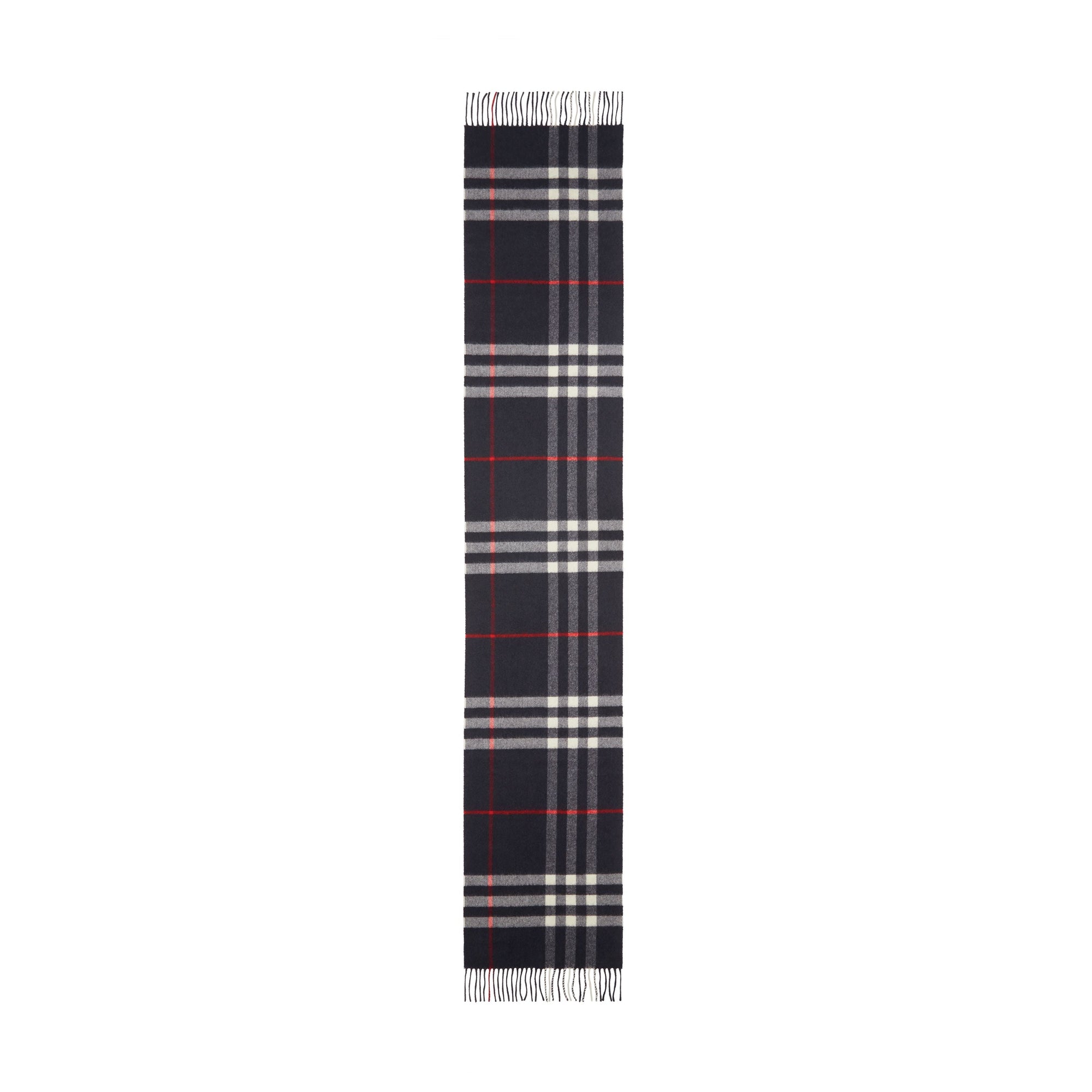 Écharpe en cachemire à motif check classique - Navy