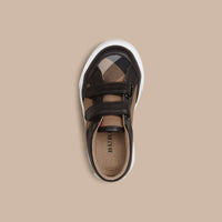 Sneakers en coton à motif House check et cuir - Black