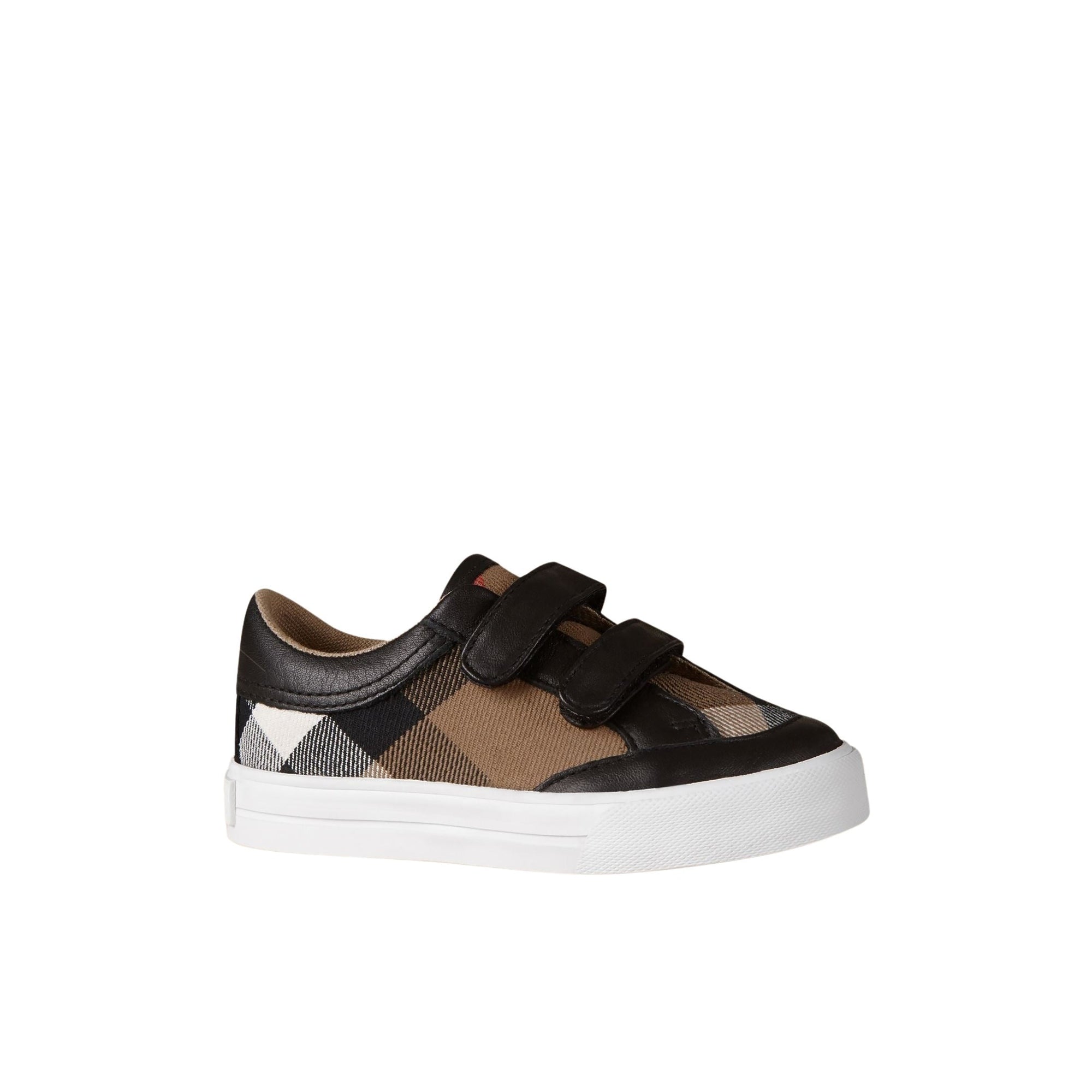 Sneakers en coton à motif House check et cuir - Black