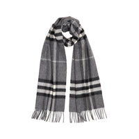Écharpe en cachemire à motif Check classique - Mid Grey