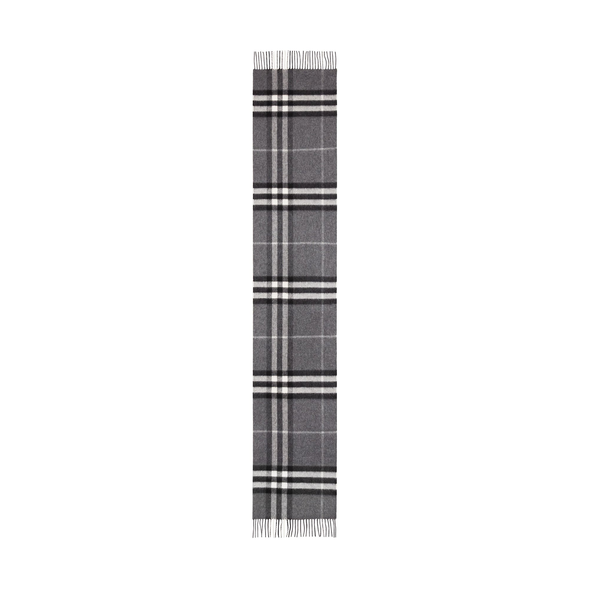 Écharpe en cachemire à motif Check classique - Mid Grey