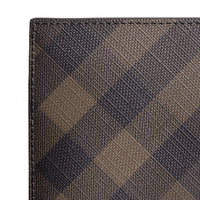 Portefeuille à rabat en cuir et tissu - Chocolate & Black
