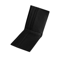 Portefeuille à rabat en cuir et tissu - Chocolate & Black