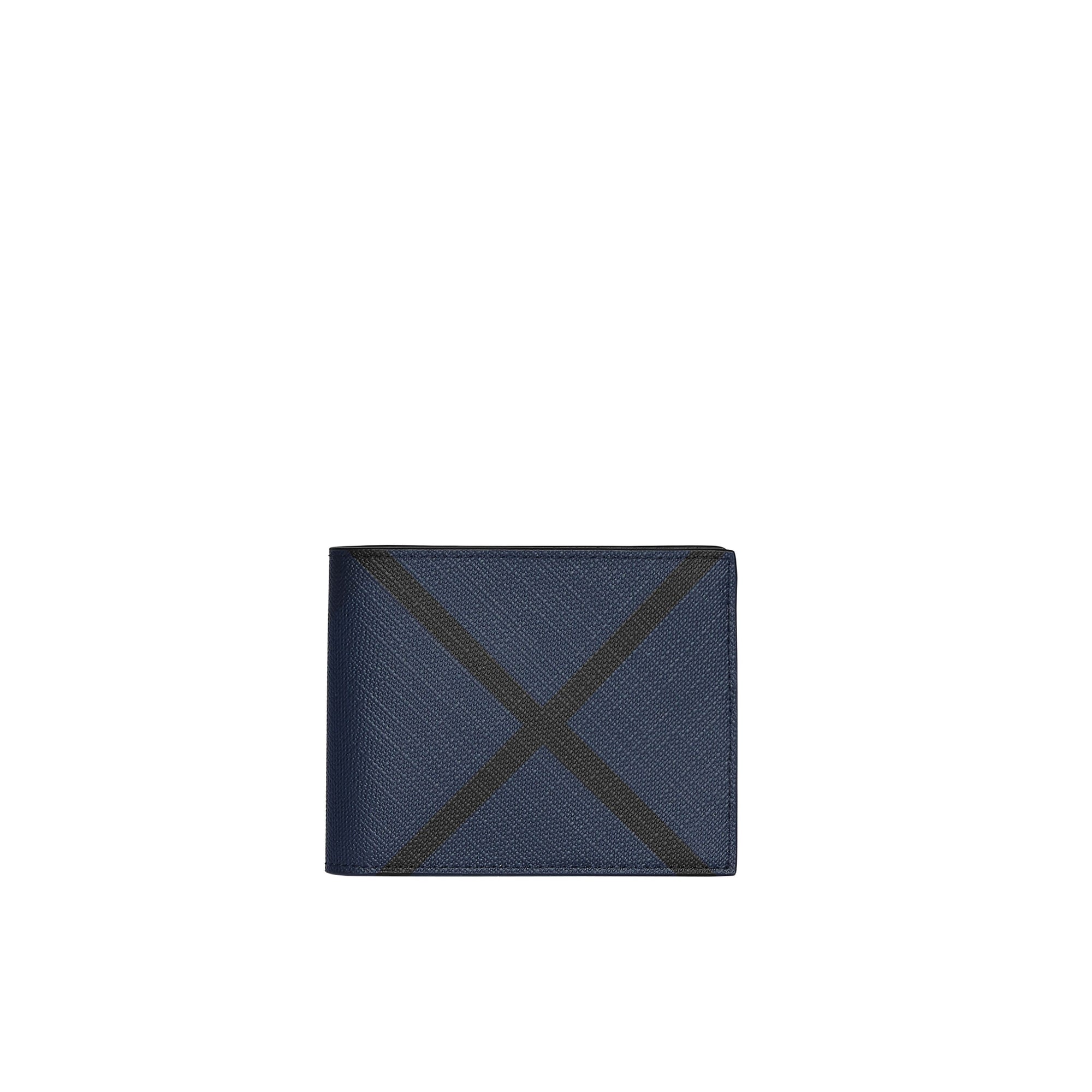 Portefeuille à rabat en cuir - Navy & Black