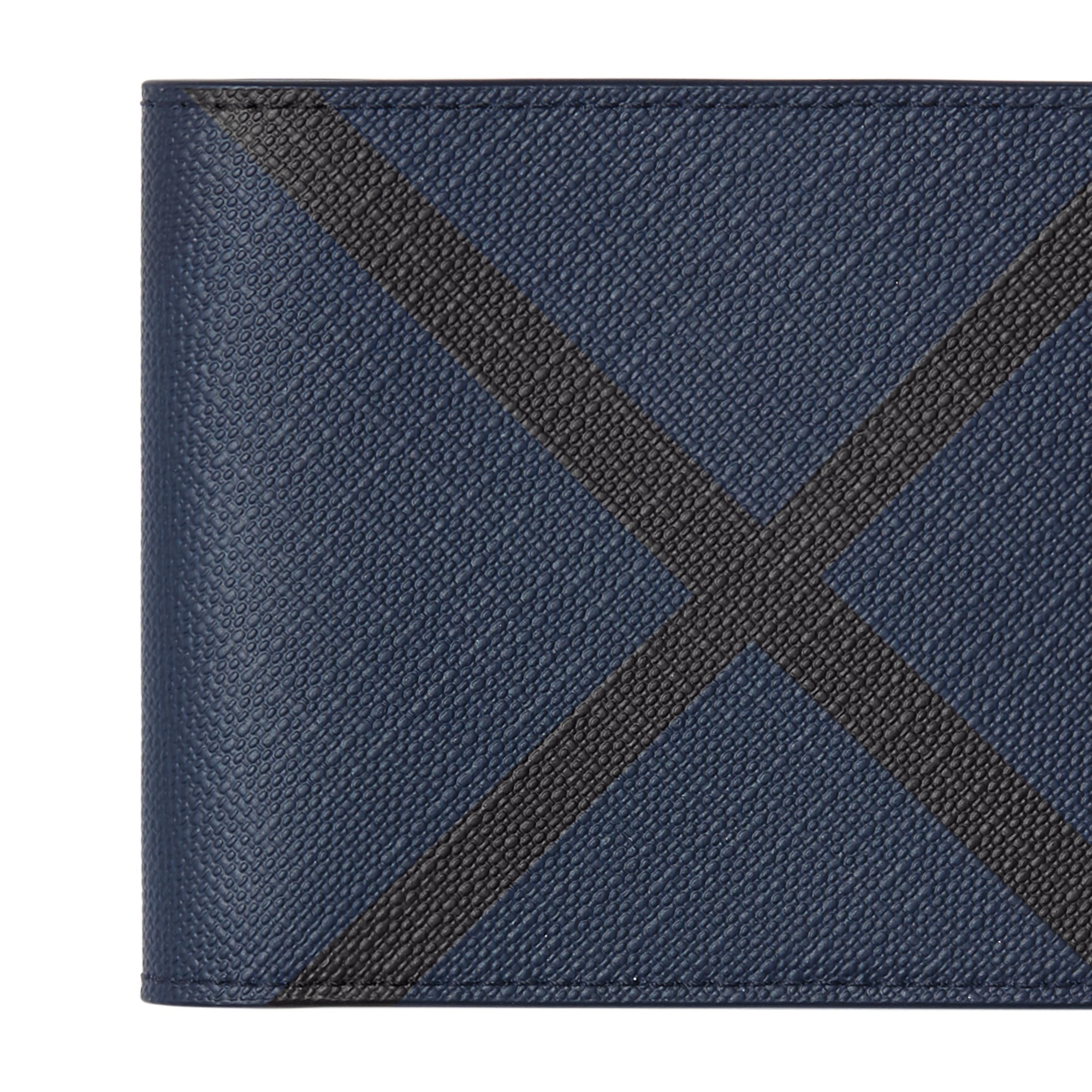 Portefeuille à rabat en cuir - Navy & Black