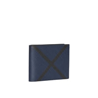 Portefeuille à rabat en cuir - Navy & Black