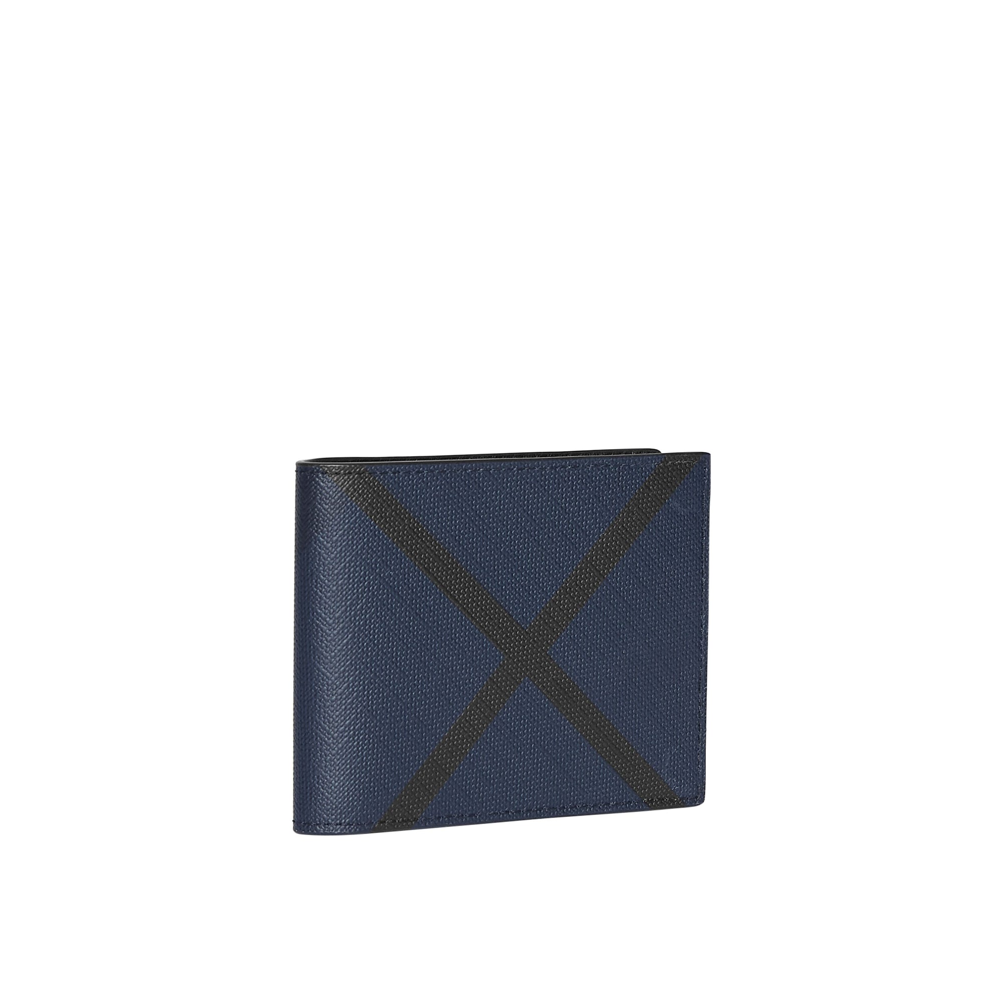 Portefeuille à rabat en cuir - Navy & Black