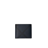 Portefeuille à rabat multidevise en tissu London check - Navy & Black