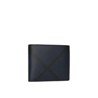 Portefeuille à rabat multidevise en tissu London check - Navy & Black