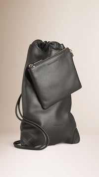 Sac polochon en cuir grainé - Black