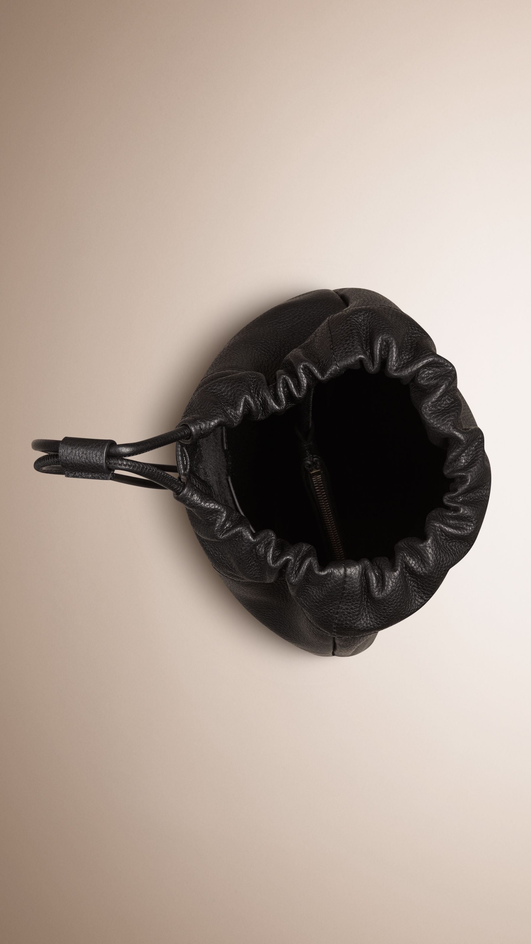 Sac polochon en cuir grainé - Black