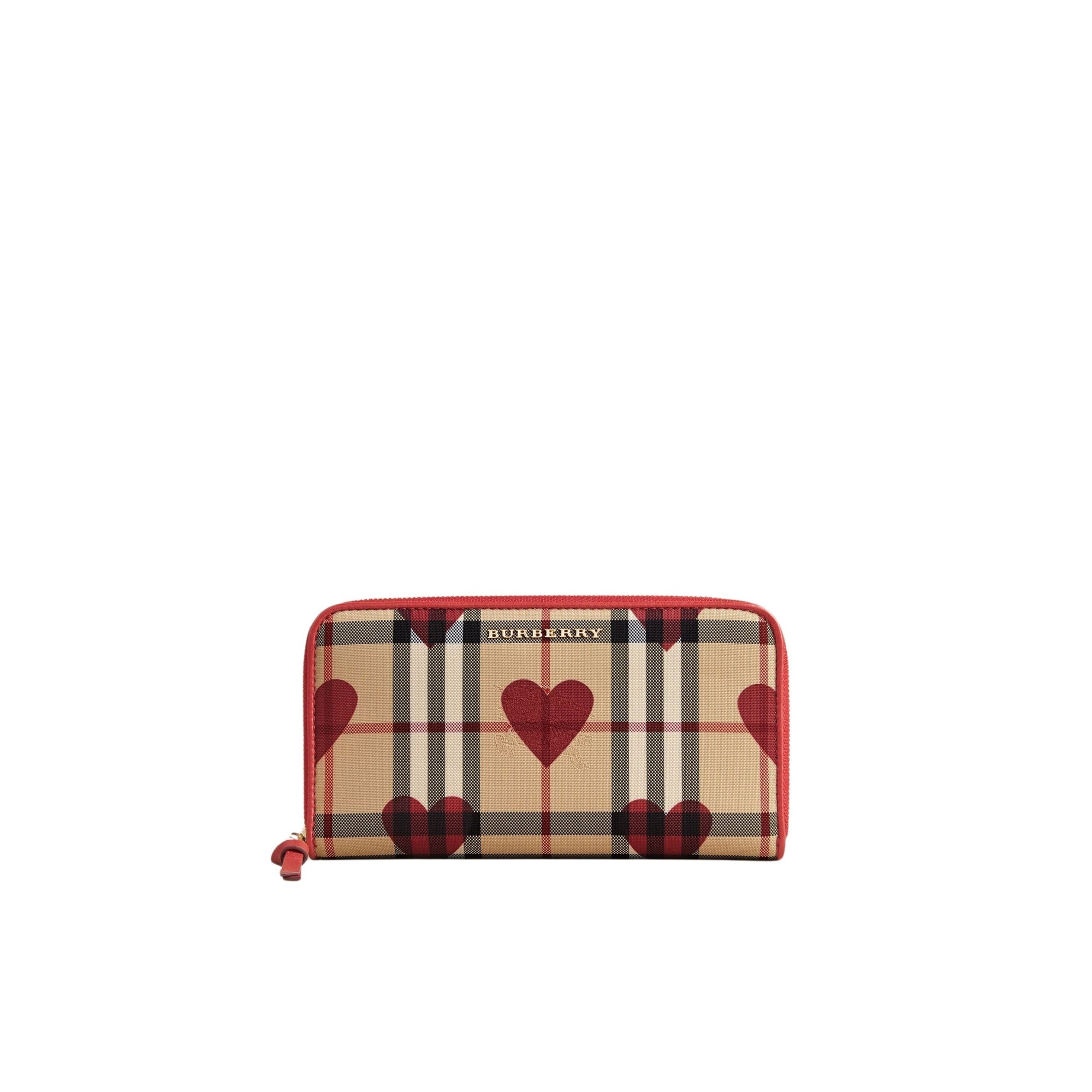 Portefeuille zippé à motif Horseferry Hearts - Parade Red