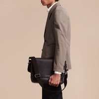 Attaché-case en cuir à motif London - Dark Navy