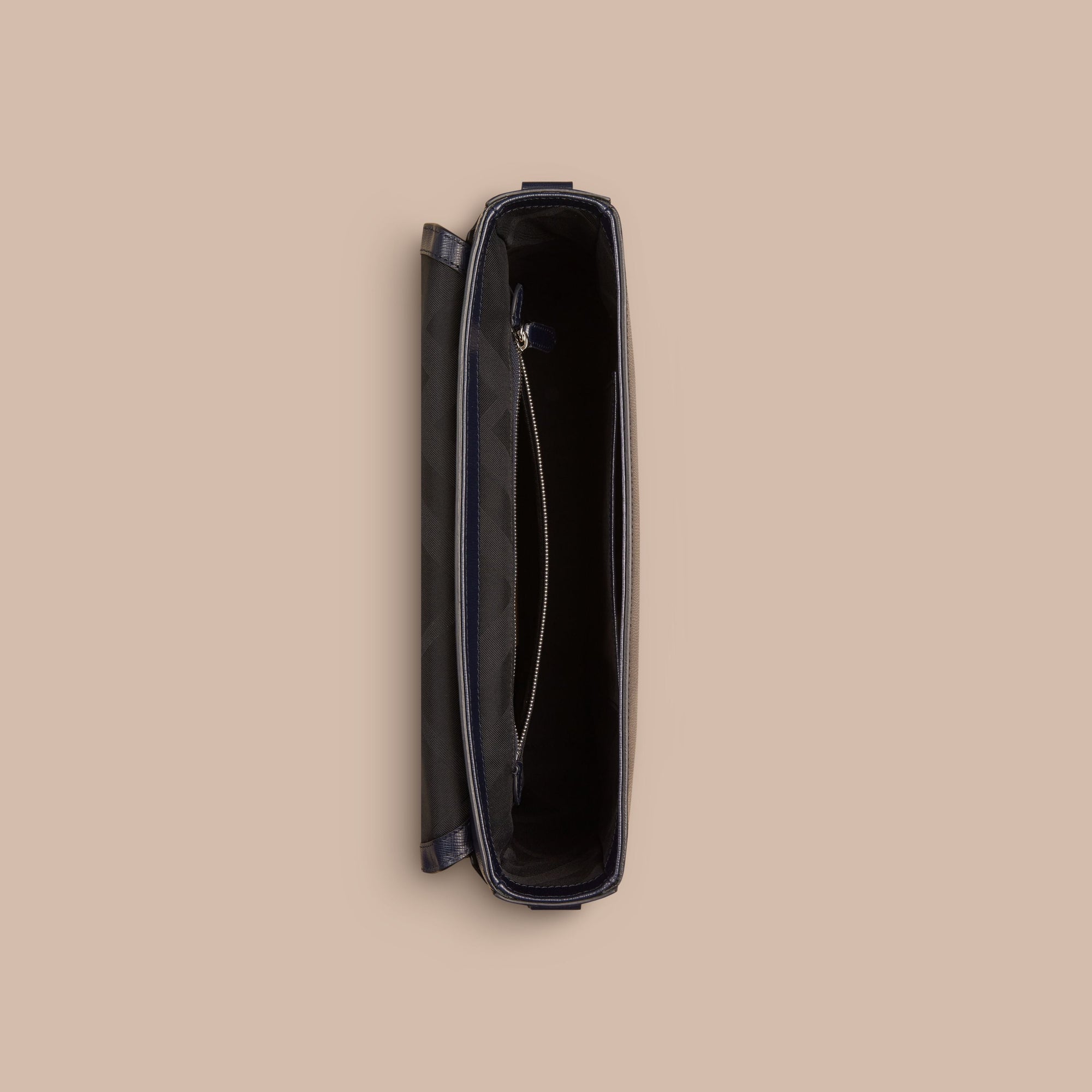 Attaché-case en cuir à motif London - Dark Navy