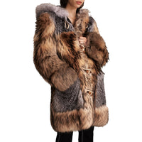 Duffle-coat oversize en fourrure - Camel