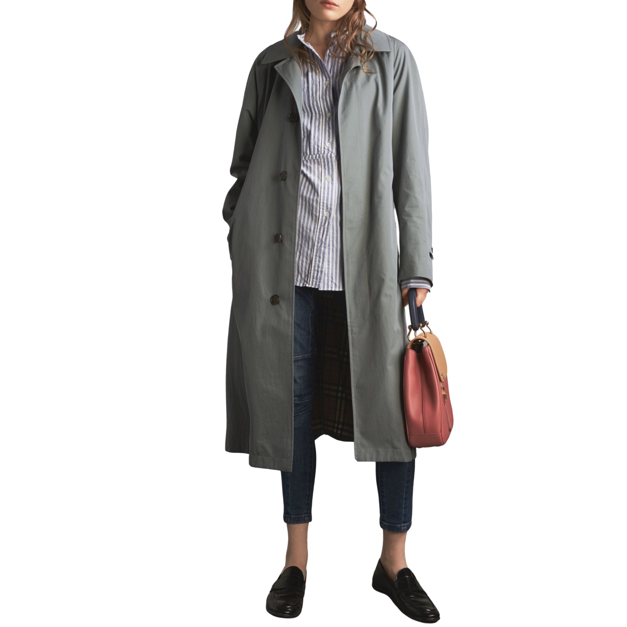 Trench-coat extra-long The Brighton - Dusty Blue