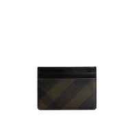 Porte-cartes à motif London check - Chocolate & Black