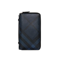 Portefeuille de voyage à motif London check - Navy & Black
