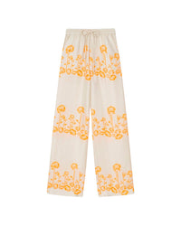 Pantalon Jarine 
en soie imprimé - Blockwood Floral
