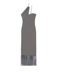 Robe midi Jelena à franges - Dark Grey