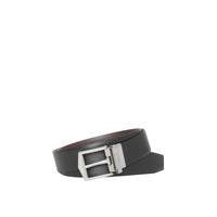 Ceinture réversible en cuir London - Black & Chocolate