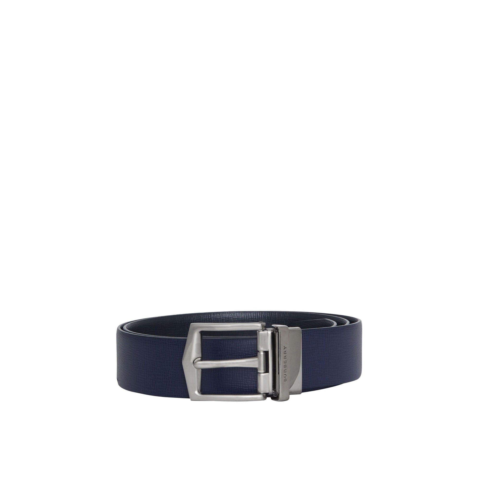 Ceinture réversible en cuir London - Dark Navy & Black