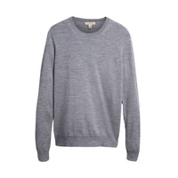 Pull à col ras du cou en laine mérinos - Mid Grey Melange