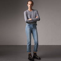 Pull à col ras du cou en laine mérinos - Mid Grey Melange