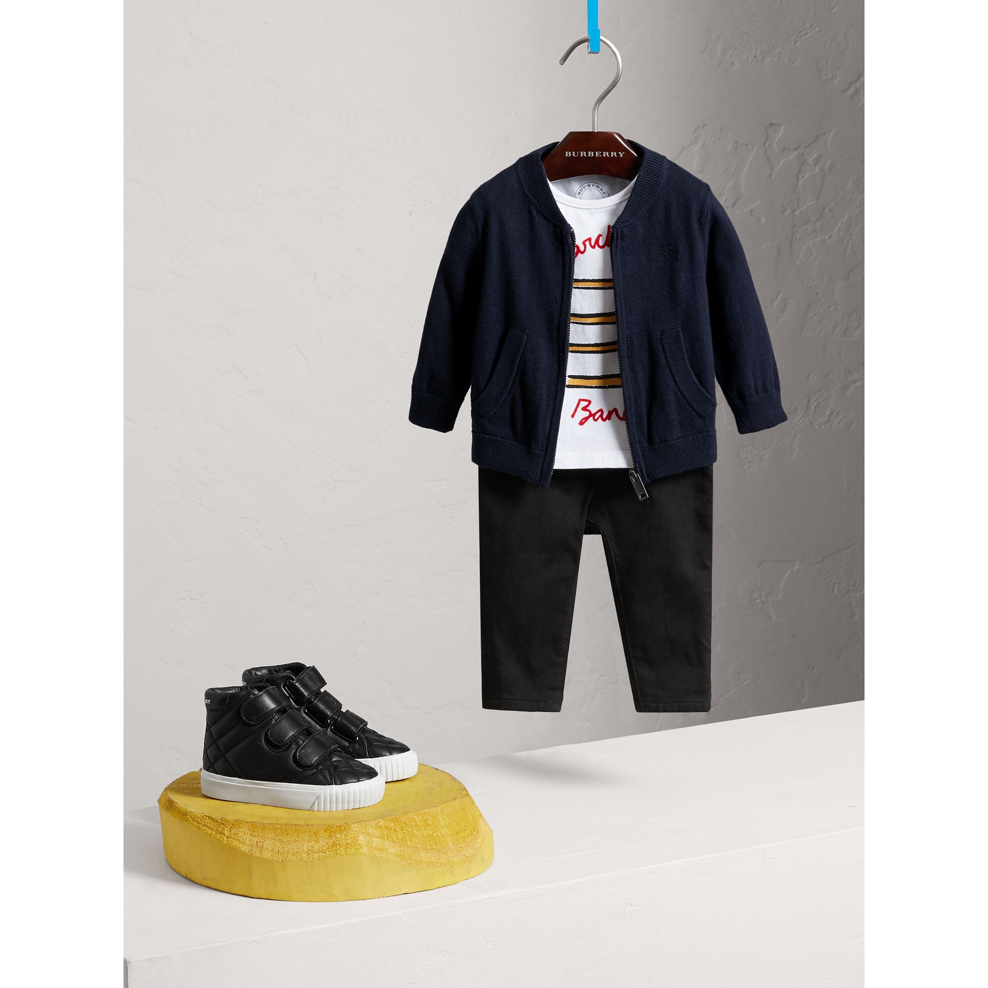 Cardigan à ornements check - Navy