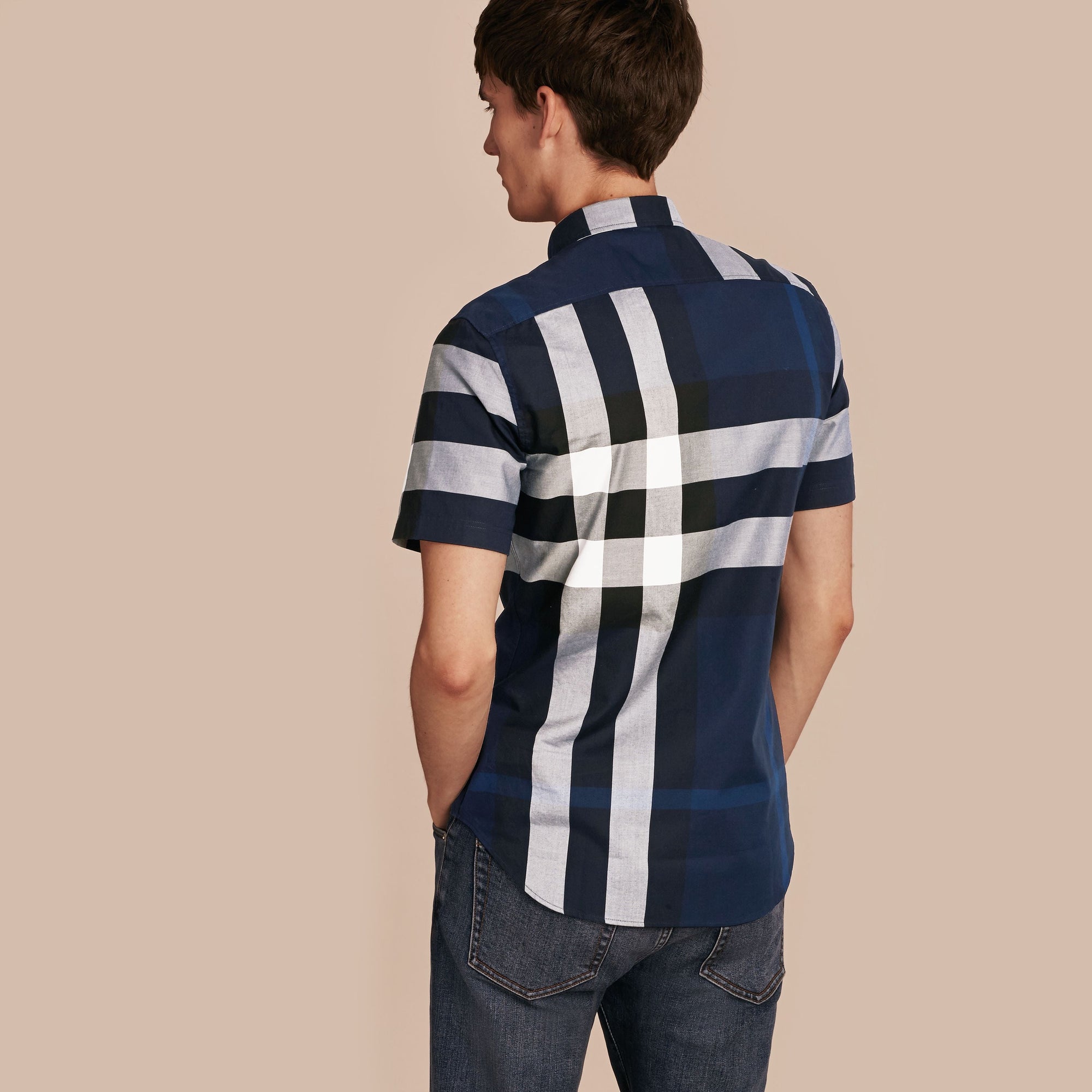 Chemise en coton à manches courtes - Indigo Blue
