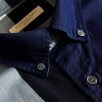 Chemise en coton à manches courtes - Indigo Blue