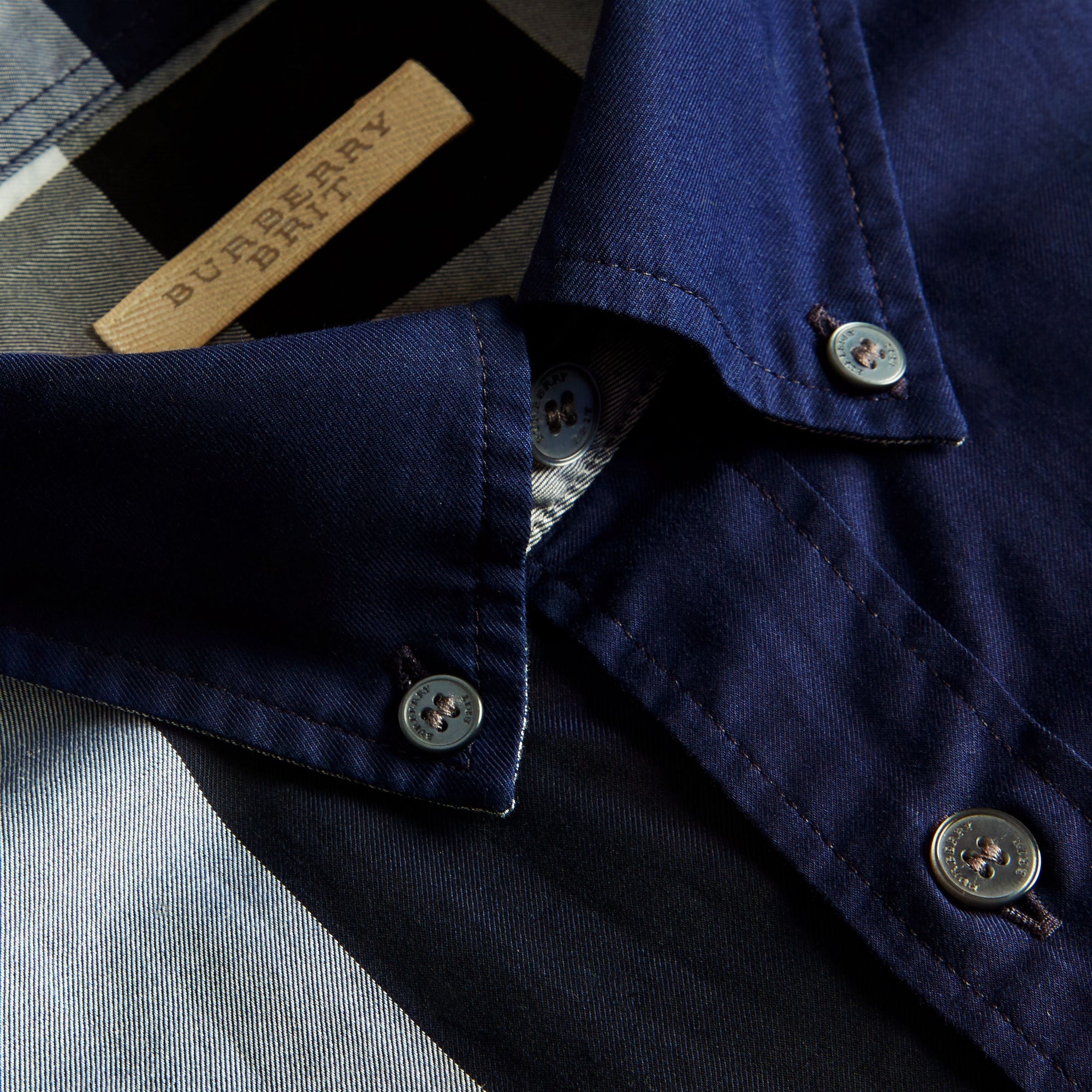Chemise en coton à manches courtes - Indigo Blue