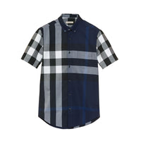 Chemise en coton à manches courtes - Indigo Blue