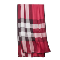 Foulard en soie légère à motif check - Fuchsia Pink