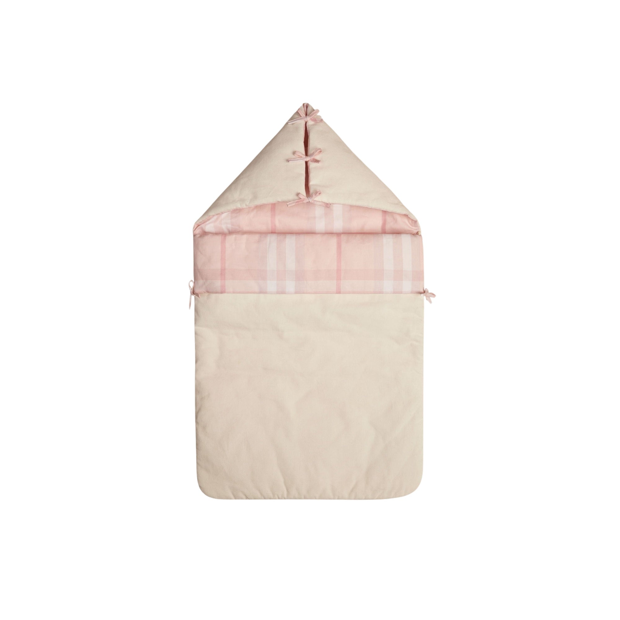 Nid d'ange doublé du motif Check - Ice Pink