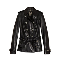 Veste trench en cuir d'agneau - Black